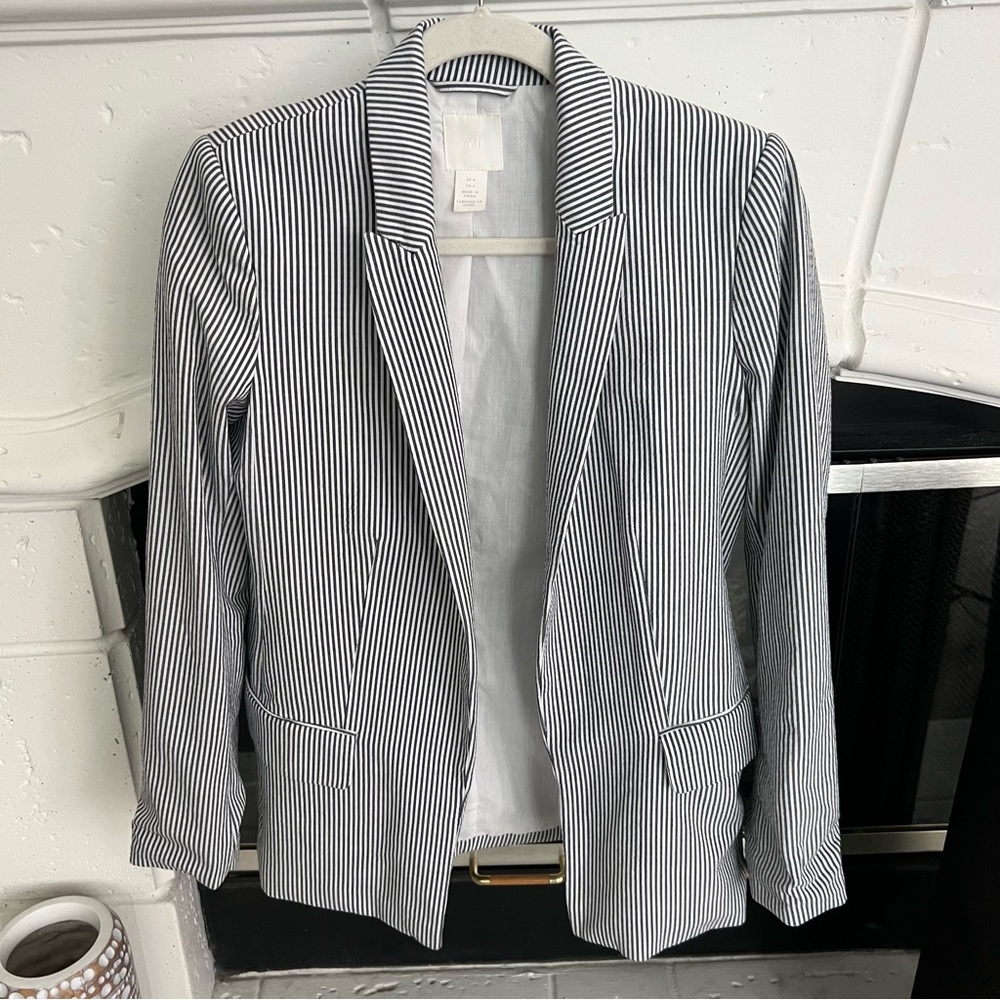 H&M Pinstriped Oversized Blazer